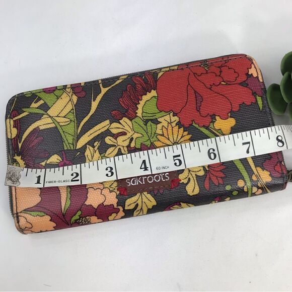 Sakroots Colorful Floral PEACE 3D Zip Round Wallet - Picture 5 of 16